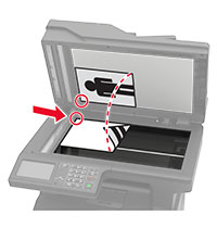 Vkladanie papiera na skenovacie sklo