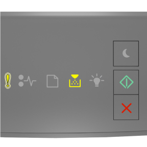 Printer control panel light sequence for Cartridge very low 88.xy