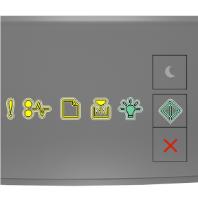 Printer control panel  light sequence for Service error
