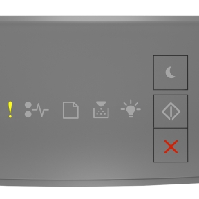 Printer control panel light sequence for Close front door