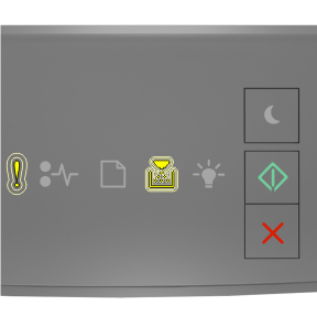 Printer control panel light sequence for Imaging unit nearly low [84.xy]