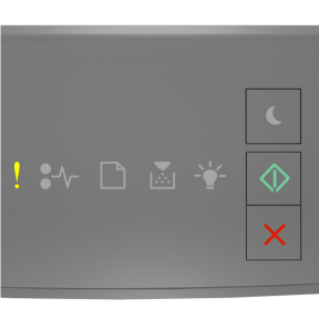 Printer control panel light sequence for Memory full [38]