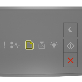 Printer control panel light sequence for Remove paper from standard bin