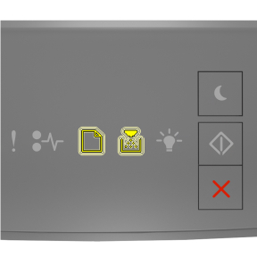 Printer control panel  light sequence for Wipe All Settings