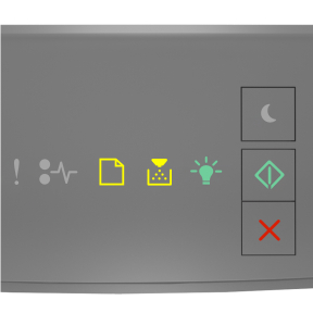 Printer control panel  light sequence for Configuration Menu