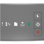 Printer control panel light sequence for Ready