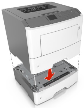 Optional tray and based printer are aligned.