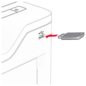 Fleš uređaj je povezan na prednji USB port.