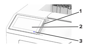 Parts of the control panel with numbered callouts.