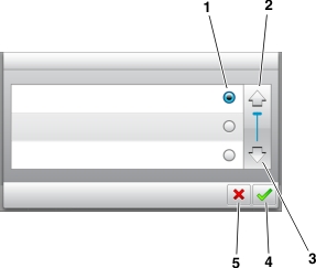 A ilustração mostra um exemplo de tela sensível ao toque no painel de controle da impressora.