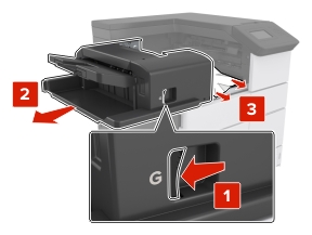 エリア G からつまった用紙を取り除く