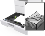 Paper that is incorrectly loaded in the tray
