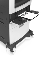 For one-sided printing, load the letterhead faceup, with the top edge entering the printer first.