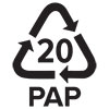 The 20 PAP recycling symbol