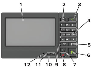 Панель управления принтера и ее компоненты