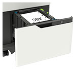 Для выполнения двусторонней печати перфорированная бумага загружается лицевой стороной вверх, короткой стороной без перфорации к принтеру.