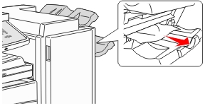 remove jam from staple finisher output bin door