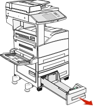 picture showing the location of tray three of the dual input being opened