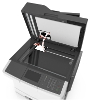 Papír na skleněné ploše skeneru