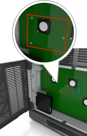 The location of the ISP connector on the controller board