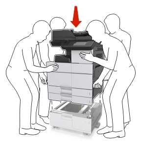 Optionele lade op printer bevestigen