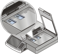 Placement of two card on the scanner glass