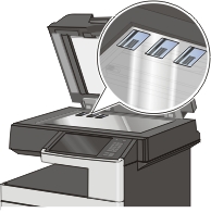 Placement of three cards on the scanner glass