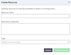 A screenshot of the Create Resource page.