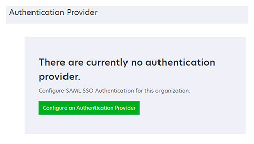 A screenshot of the Configure Authentication Provider settings.