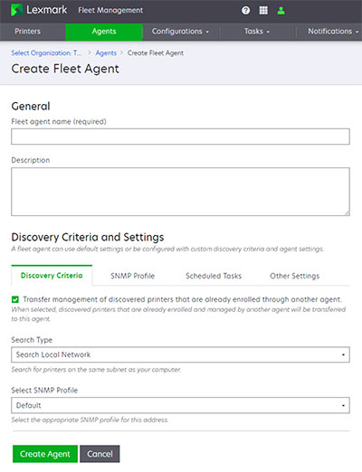 A screenshot of the Discovery Criteria settings.