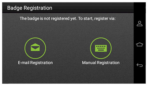 A screenshot of the control panel with Manual Registration option.