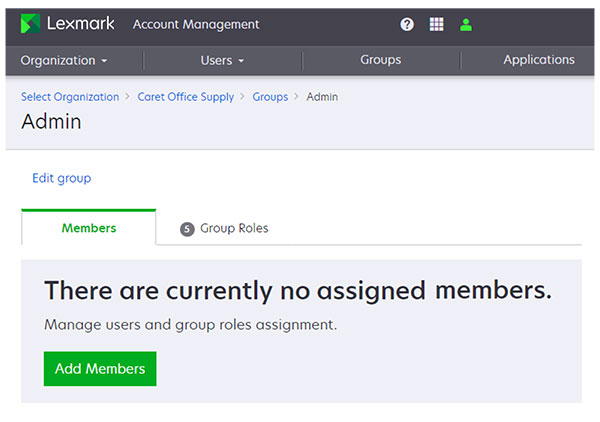 A screenshot showing the Add Members option when there are no existing members.