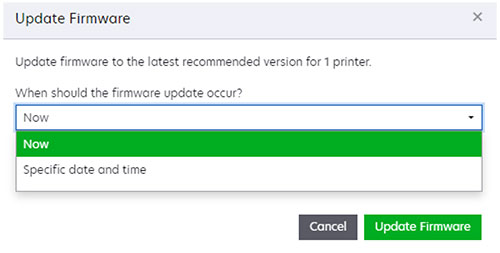 A screenshot of the Update Firmware window.