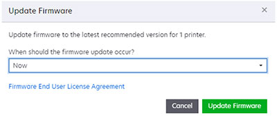 A screenshot of the Update Firmware window.