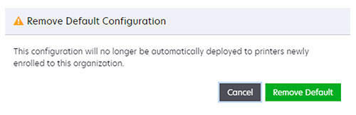 A screenshot of the Remove Default option.