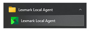 A screenshot of the Lexmark Local Agent in a Windows computer.