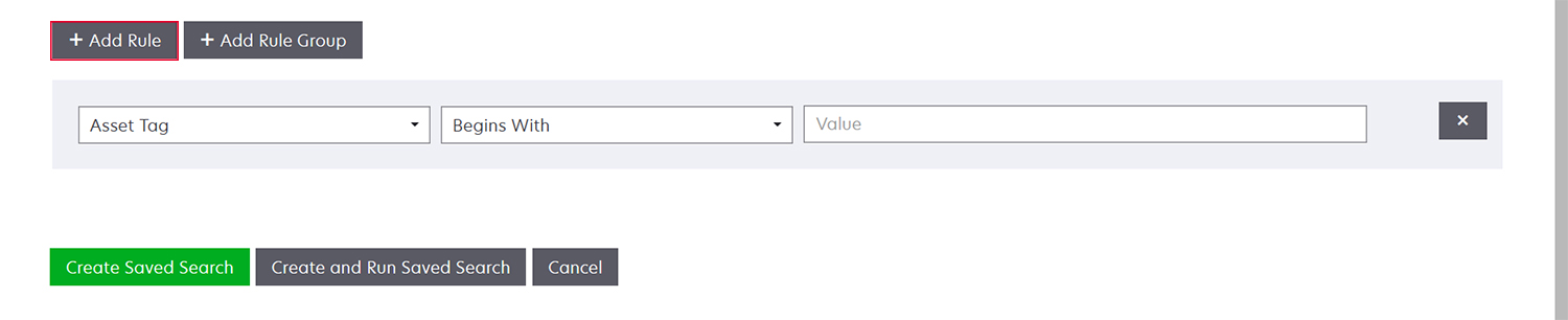 Ein Screenshot mit den Optionen zum Hinzufügen von Regeln