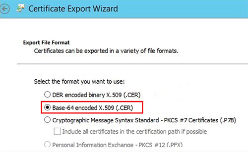 A screenshot showing exporting CA certificate.