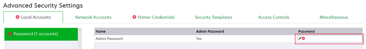 A screenshot showing that the password is needed for the local account