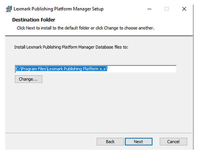 A screenshot showing the folder where the database files are saved.