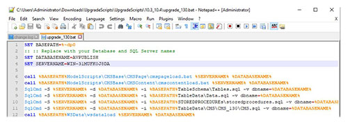 A screenshot showing how you can edit the database and server names.