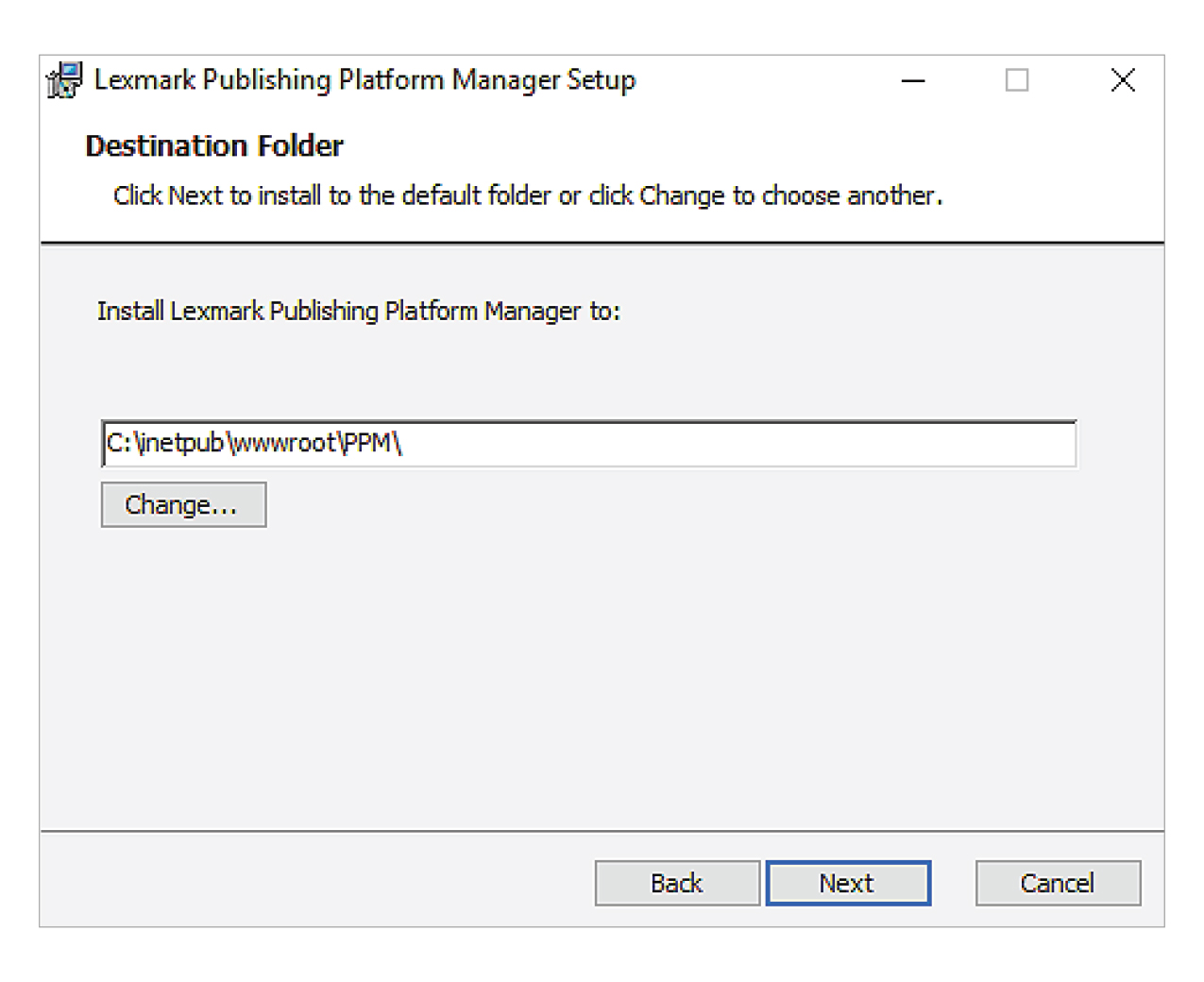 A screenshot showing the folder where the PPM installation files are saved.