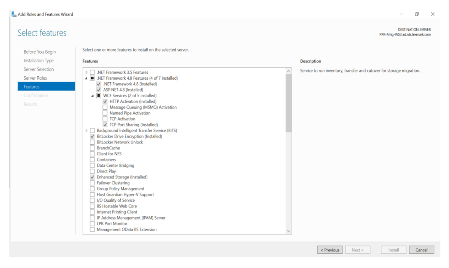 A screenshot showing the options you need to enable in the Features section.