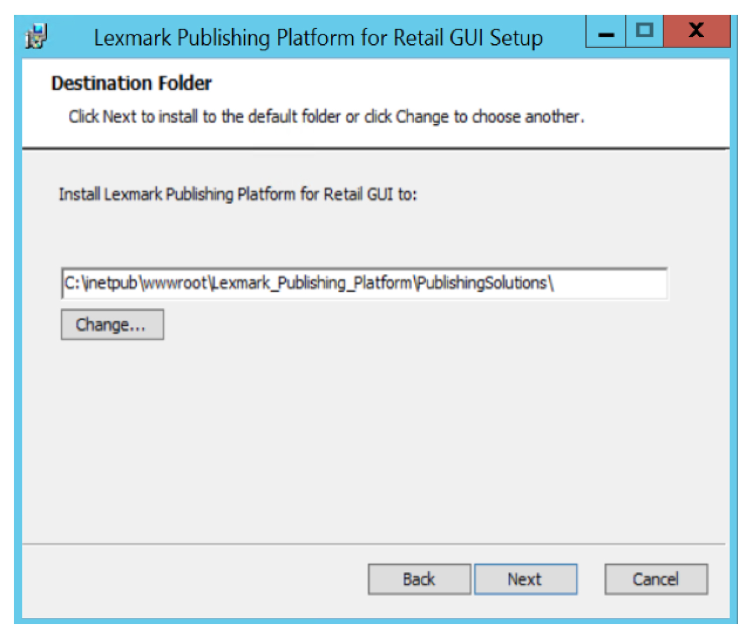 A screenshot of the destination folder window.
