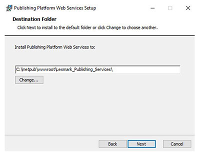 A screenshot showing the folder where you can store the web services files.