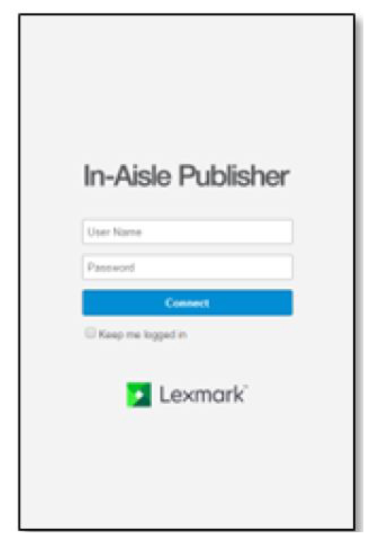 A screenshot of the login screen. 