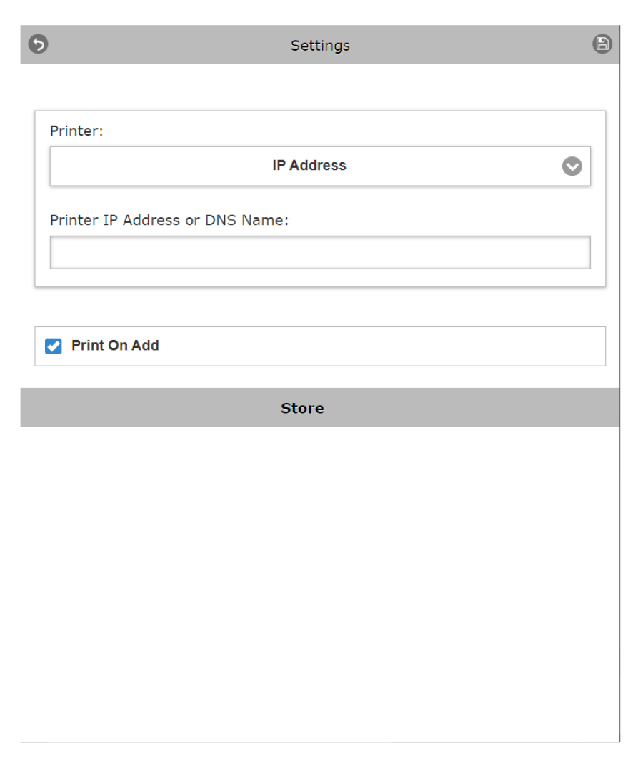 A screenshot of the printer settings for In-Aisle Publisher.