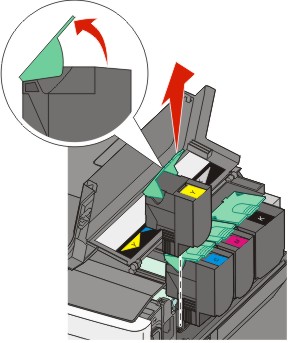 picture shows toner cartridge removal
