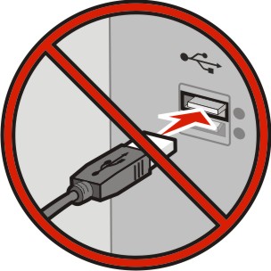 Do not connect the USB cable
