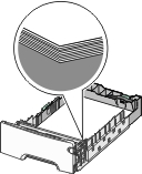 The illustration shows the paper is correclty loaded in the tray.
